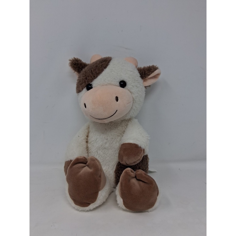 Walgreens Hug Me Brown & White Fluffy Cow 13" Plush Stuffed Animal Farm